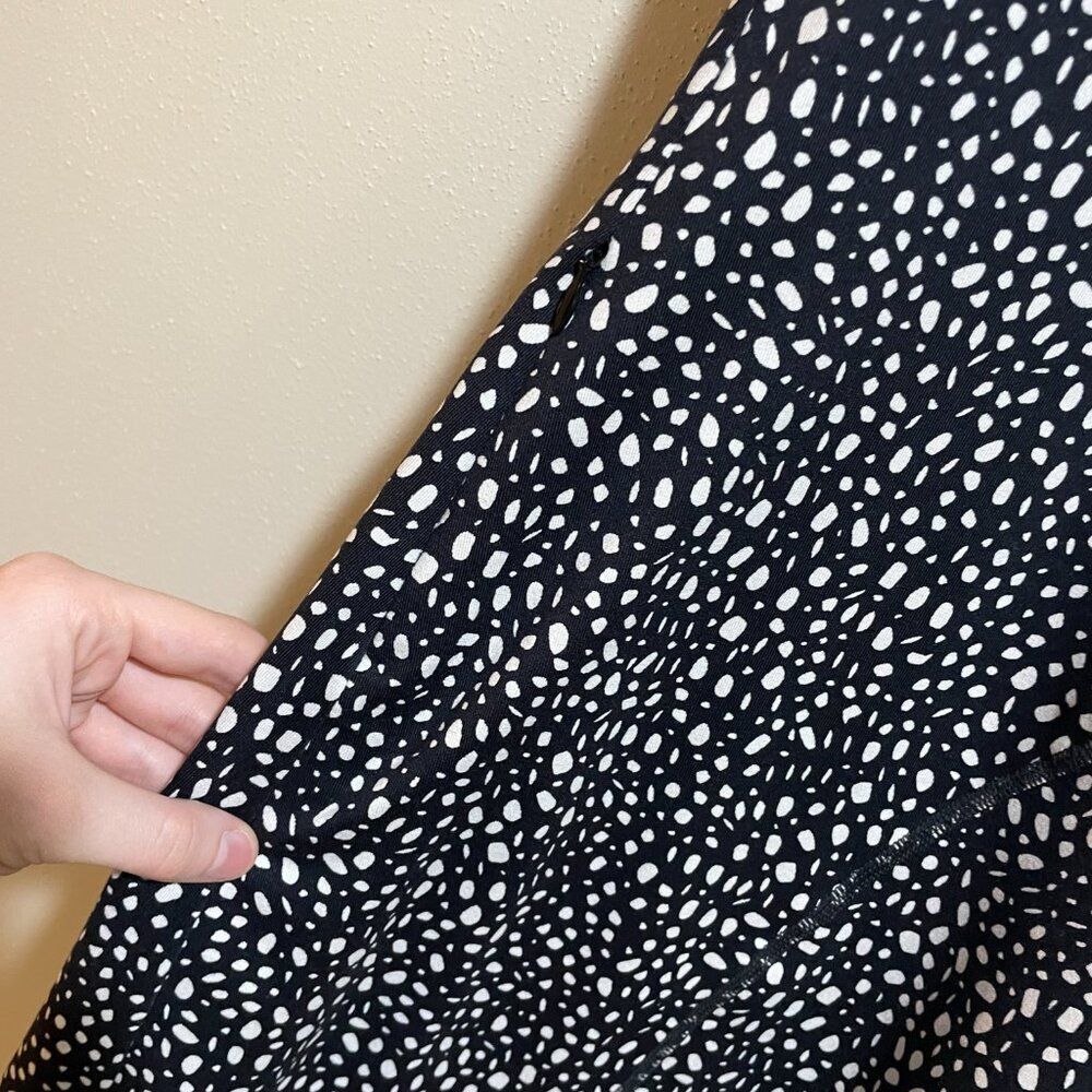 Title Nine Size M Sayonara Cafe Sleeve Black White Dot Dress 3/4 Sleeve - Picture 6 of 11